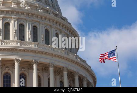 Dome of the Capitol, viewed from the East side, Washington DC, USA; Washington DC, United States of America Stock Photo