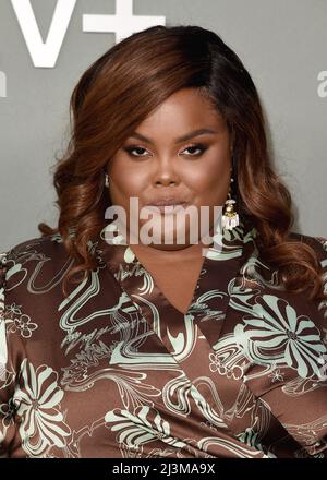 Danielle Pinnock walking on the red carpet at Apple Original Series
