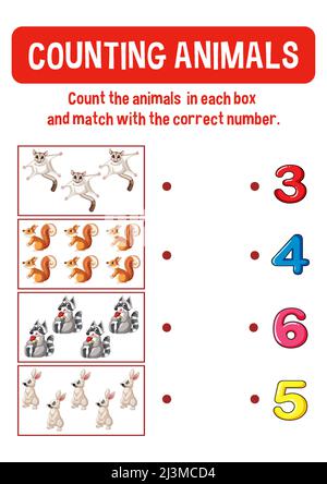 Counting Rabbits Worksheet cartoon rabbits and raccoon design Stock Vector Image & Art - Alamy