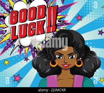 Abbreviation and facial expression retro comic banner design illustration Stock Vector