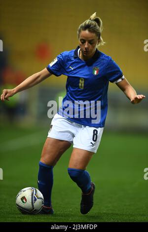 Martina Rosucci (Italy Women) during the FIFA 'Womens World Cup 2023 qualifying round' match between Italy Women 3-0 Lituania Women at Ennio Tardini Stadium on April 8, 2022 in Parma, Italy. Credit: Maurizio Borsari/AFLO/Alamy Live News Stock Photo