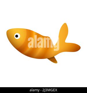 Vector goldfish isolated on white background. Golden fish illustration. Stock Vector