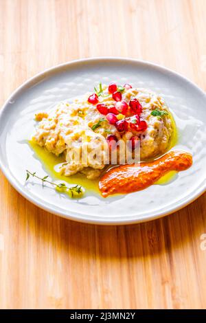 Baba Ghanoush – Eggplant or Aubergine Dip Stock Photo