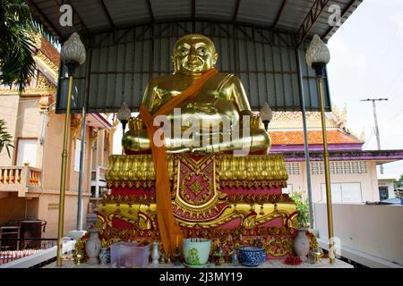 Gautama Buddhist or Gautama Maha Katyayana Buddhism thai name call Phra sangkajai happy and smile buddha for thai people travel visit and respect pray Stock Photo