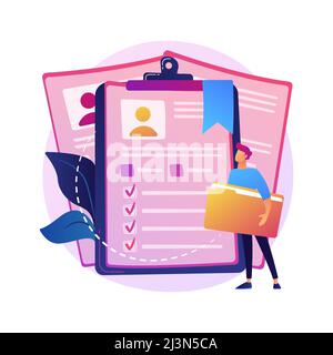 Employees CV, candidates resume. Corporate workers, students ID isolate flat design element. Job applications, avatars, personal information. Vector i Stock Vector