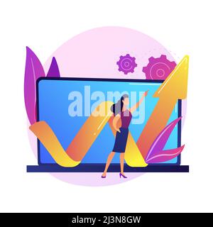 Software testing. Finding bugs, errors, software optimization. Programming developing coding. Programmer, SEO specialist cartoon character. Vector iso Stock Vector