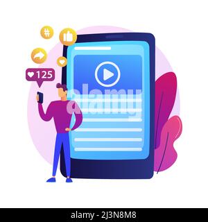Successful internet marketing. Data, applications, e-services, multimedia. Social network likes and followers attraction colorful icon. Vector isolate Stock Vector