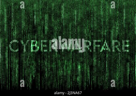 Cyberwar digital matrix illustration Stock Photo