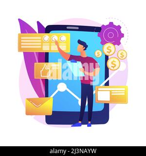 Analytics and data science. Database analysis, statistical report, information processing automation. Datacenter expert making report. Vector isolated Stock Vector