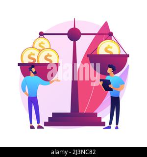Income inequality abstract concept vector illustration. Country income distribution, financial gender discrimination, social economic inequality, gini Stock Vector