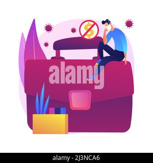 Unemployment abstract concept vector illustration. Temporary unemployment rate, problem finding work, economic crisis statistics, job search process, Stock Vector