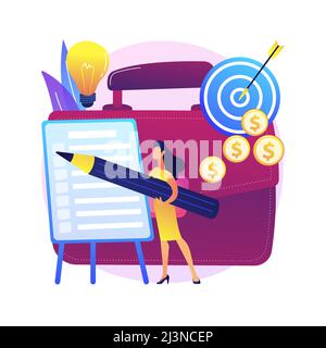 Project planning abstract concept vector illustration. Project plan creation, schedule management, business analysis, vision and scope, timeline and t Stock Vector
