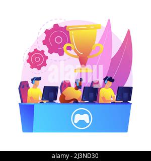 Cybersport team abstract concept vector illustration. E-games tournament, top esports team, cybersport betting, computer club, battle arena, cup quali Stock Vector