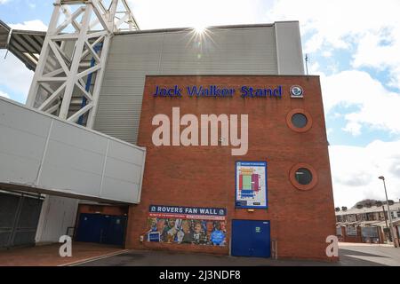 The Jack Walker Stand at Ewood Park ahead of this afternoons Sky Bet Championship fixture, Blackburn Rovers v Blackpool Stock Photo