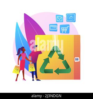 Low impact packaging abstract concept vector illustration. Sustainable shipping box, innovative packaging materials, ecommerce, eco friendly, recyclab Stock Vector
