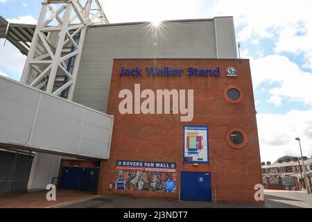 Blackburn, UK. 09th Apr, 2022. The Jack Walker Stand at Ewood Park ahead of this afternoons Sky Bet Championship fixture, Blackburn Rovers v Blackpool in Blackburn, United Kingdom on 4/9/2022. (Photo by Mark Cosgrove/News Images/Sipa USA) Credit: Sipa USA/Alamy Live News Stock Photo