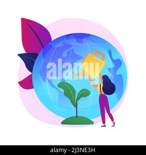 Lands conservation abstract concept vector illustration. Land health, wildlife protection, conservation area, national park, wild forest, natural land Stock Vector