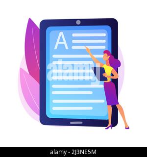 Book online reading. Digital library, e reading, ebooks archive. Internet bookstore. Mobile ereader. Document and text editing. Creative writing. Vect Stock Vector