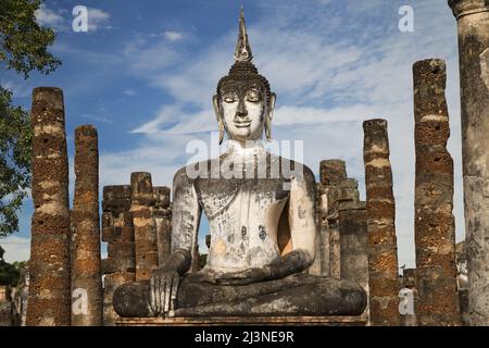 Buddha at Viharn Soong, Wat Mahathat, Sukhothai, Thailand. Stock Photo
