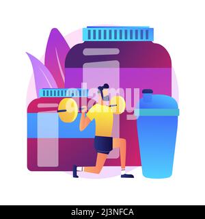 Sport nutrition. Diet for improving athletic performance. Vitamins, proteins, supplements. Strength sports, weightlifting , bodybuilding. Vector isola Stock Vector