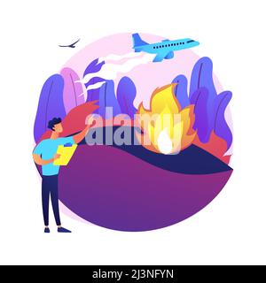 Prevention of wildfire abstract concept vector illustration. Forest and grass fire, conflagration safety engineering, wildfire prevention, firefightin Stock Vector