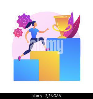 Personal development abstract concept vector illustration. Develop talents potential, personal career growth, human capital, can do it, social abiliti Stock Vector