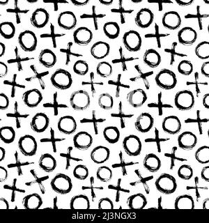 Abstract grunge pattern with crosses and circles. Stock Vector