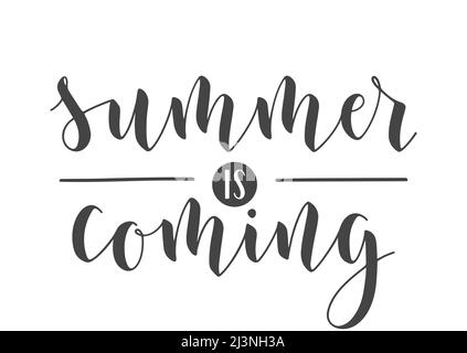 Summer Rising Letter Handwritten Lettering of Summer Is Coming. Template for Banner, Card ...