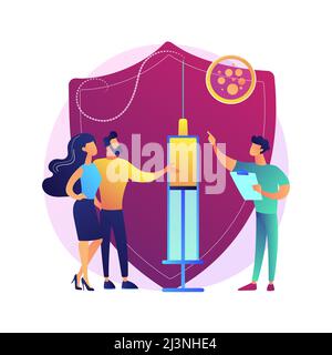 Vaccination of adults abstract concept vector illustration. Flu vaccination of adult, grown up immunization schedule, vaccine-preventable diseases lis Stock Vector