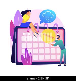 Seasonal affective disorder treatment abstract concept vector illustration. Seasonal depression treatment, affective disorder, mood swings, symptoms a Stock Vector