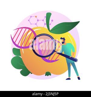 Genetically modified foods abstract concept vector illustration. Genetically modified organism, GM food industry, biotech product, health issue, nutri Stock Vector