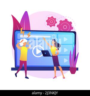 Technology gap abstract concept vector illustration. Digital divide, app gap, technology use, mobile device, understanding, developing country, time l Stock Vector