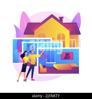 Real estate photography abstract concept vector illustration. Property photography services, realty agency advertisement, house preparation, photo edi Stock Vector