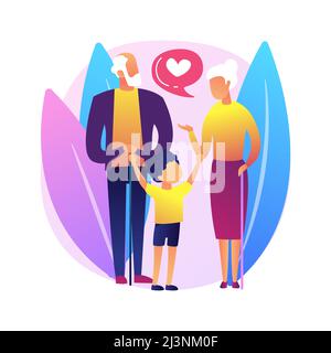 Guardianship abstract concept vector illustration. Child custody, legal guardian authority, stepfather stepmother, foster care parent, family lawyer, Stock Vector