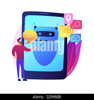 Artificial neural network training. Algorithm processing. Speech recognition, identity verification, information handling. Humanoid cyborg. Vector iso Stock Vector