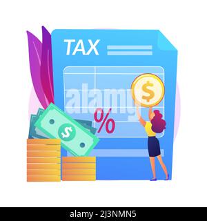 Imposing levy. Cheque payment. Legal taxpayer. Managing budget. Expensive living, spendthrifts, spending resources. Salary day. Cash earnings. Vector Stock Vector