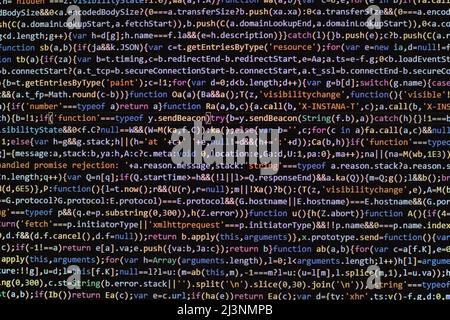 Code background. Web programming language written by the developer. HTML, CSS, javascript and web programming codes in code editor Stock Photo