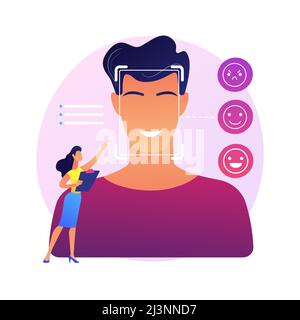 Emotion detection abstract concept vector illustration. Speech, emotional state recognition, emotion detection from text, sensor technology, machine l Stock Vector