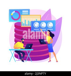 Big data analytics abstract concept vector illustration. Big data mining, automated analytics system, information analysis, pattern recognition, info Stock Vector