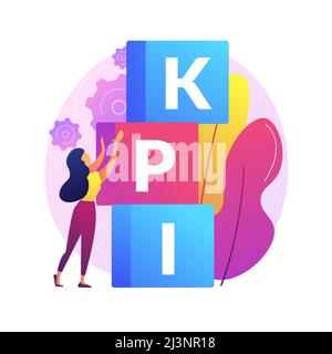 KPI abstract concept vector illustration. Key performance indicator, success measurement, company growth, business effectiveness, analytics tool, fina Stock Vector