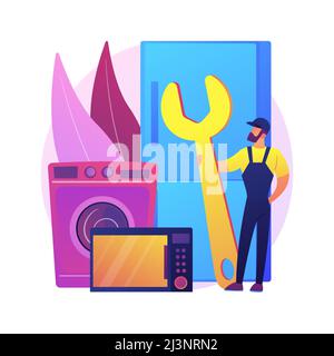 Repair of household appliances abstract concept vector illustration. Warranty services, household master maintenance, tips and guidelines, repair tool Stock Vector