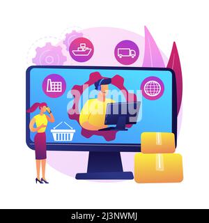 Handling and order processing abstract concept vector illustration. Order documentation, processing system, handling customer request, logistics, auto Stock Vector