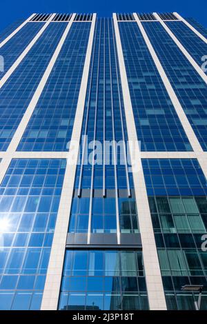 Low-angle view at the foot of the finance tower in Brussels. Stock Photo