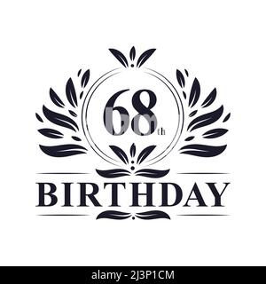 68th Birthday Design, luxurious golden color 68 years Birthday celebration. Stock Vector