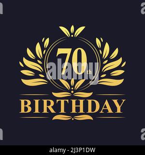 70 years old anniversary , luxurious logo Golden Stock Photo - Alamy