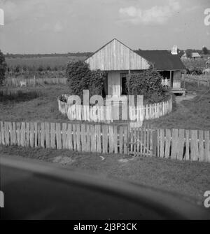 Cabin of sugarcane worker. Bayou La Fourche, Louisiana. Stock Photo