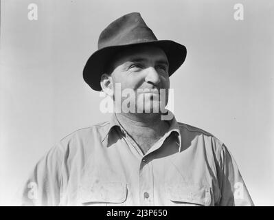 November 17, 1938. Near Stockton, California. One of six successful applicants out of seventy-five. Purchasing farm under Bankhead-Jones Act. &quot;When a feller is in it for himself, if he makes it, it's his. If he don't make it, it's his fault alone&quot;. Stock Photo