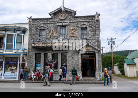 Artic Brotherhood Camp Skagway No. 1 Building From 1899 A Meeting Hall For Gold Miners And Prospectors Mining In The Klondike Gold Fields Facade Cover Stock Photo