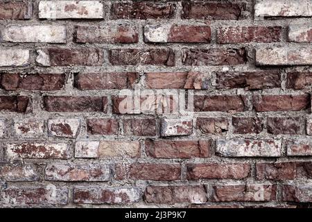 Exterior old red brick wall background. Grunge texture Stock Photo