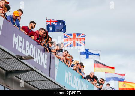 Melbourne, Victoria, Australia. 9th Apr, 2022. MELBOURNE, AUSTRALIA - APRIL 9: Fans and atmosphere at the 2022 Australian Formula 1 Grand Prix on 9th April 2022 (Credit Image: © Chris Putnam/ZUMA Press Wire) Stock Photo